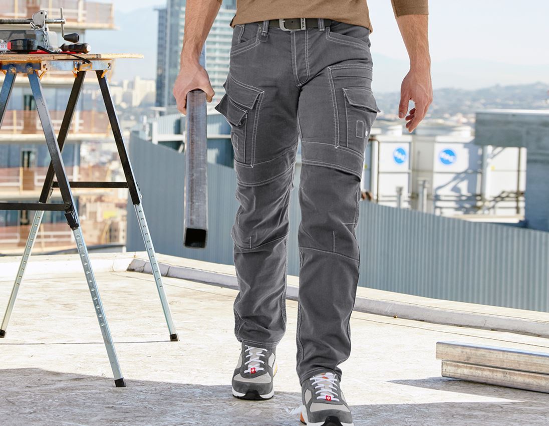 Work Trousers: Worker cargo trousers e.s.vintage + pewter 1