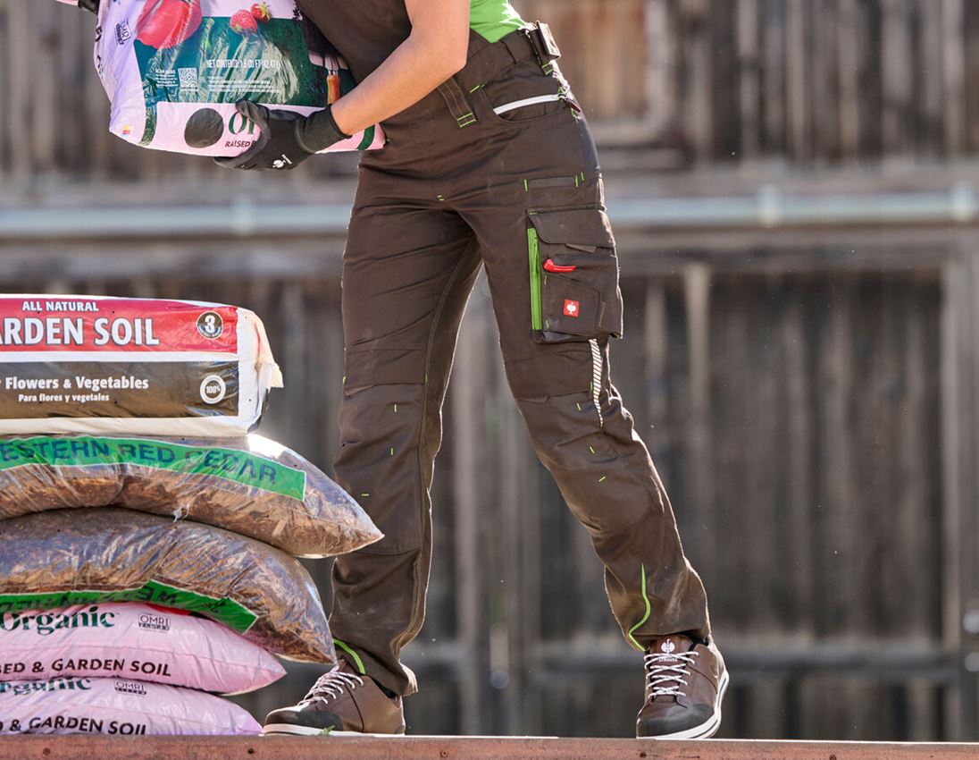 Work Trousers: Ladies' bib & brace e.s.motion 2020 + chestnut/seagreen 1