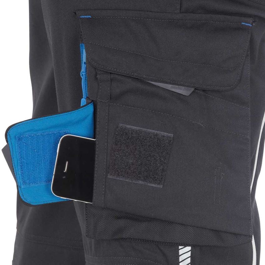 Work Trousers: Shorts e.s.motion 2020, ladies' + graphite/gentianblue 2