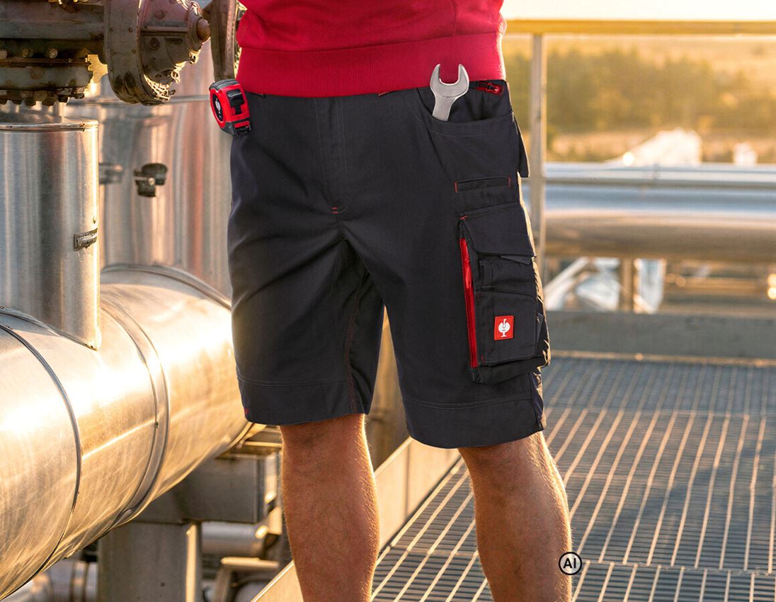 AI-generated / modified - Work Trousers: Shorts e.s.motion 2020 + graphite/fiery red