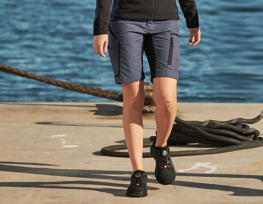 Work Trousers: Shorts e.s.vision, ladies' + pacific melange/black
