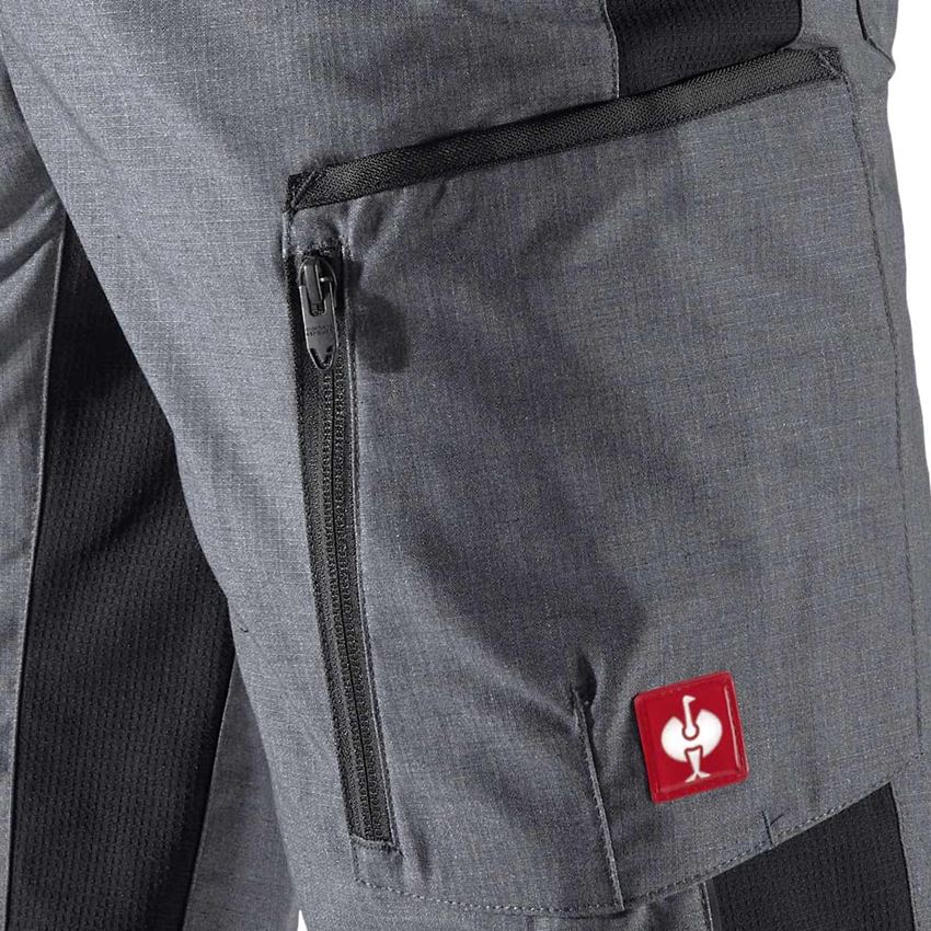 Work Trousers: Shorts e.s.vision, men's + cement melange/black 2