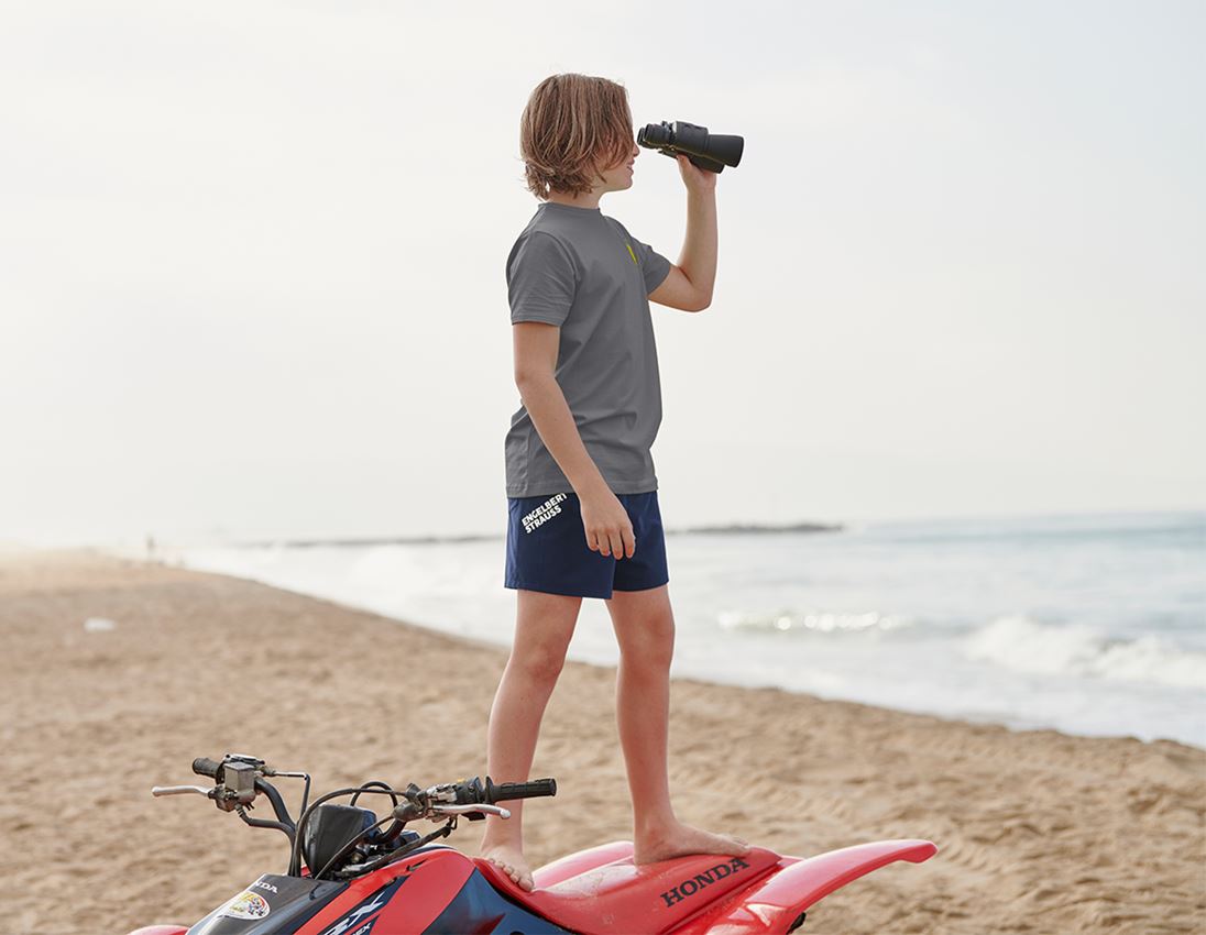 Work Trousers: Bathing shorts e.s.trail, children's + deepblue/white 1