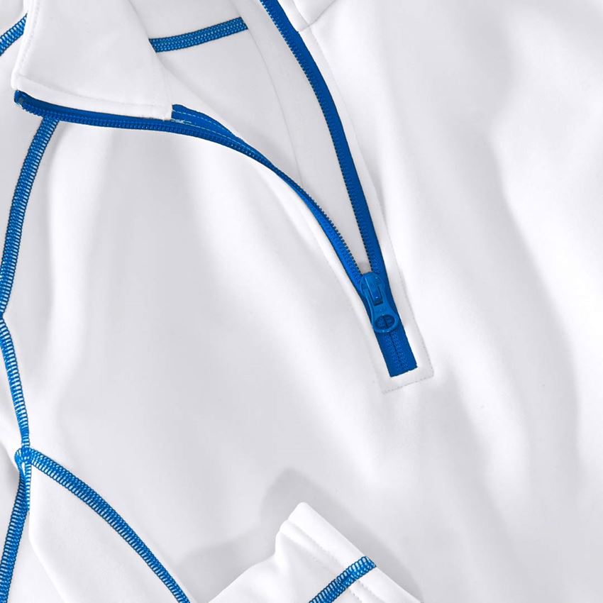 Shirts & Co.: Funkt.-Troyer thermo stretch e.s.motion 2020, Da. + weiß/enzianblau 2