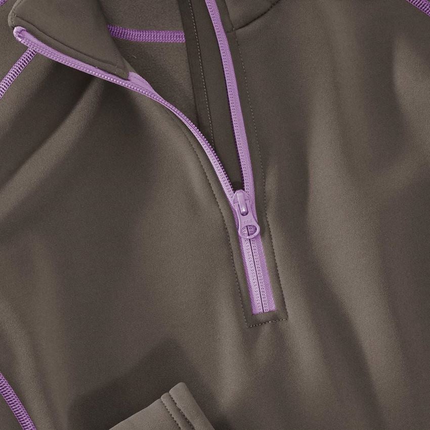 Shirts & Co.: Funkt.-Troyer thermo stretch e.s.motion 2020, Da. + stein/lavendel 2