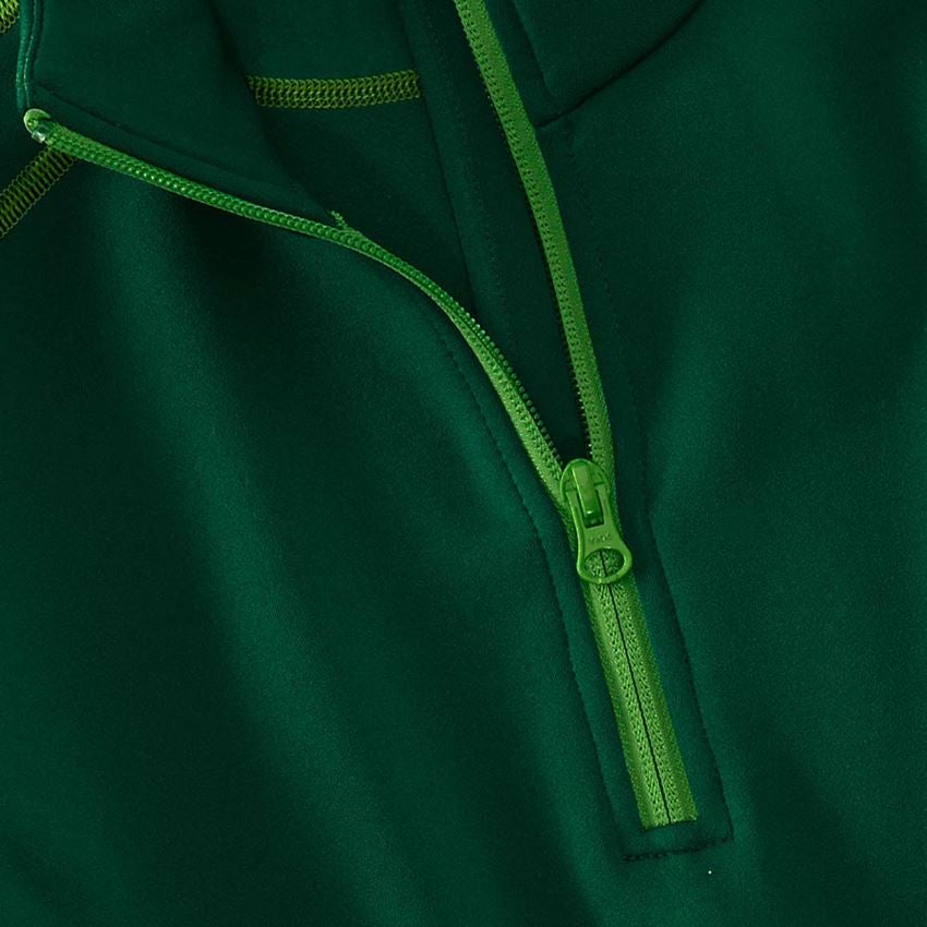 Shirts & Co.: Funkt.-Troyer thermo stretch e.s.motion 2020, Da. + grün/seegrün 2