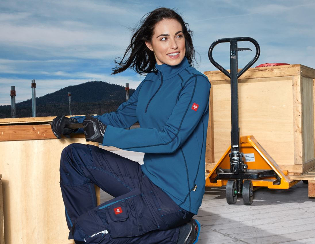 Shirts & Co.: Funkt.-Troyer thermo stretch e.s.motion 2020, Da. + atoll/dunkelblau 2