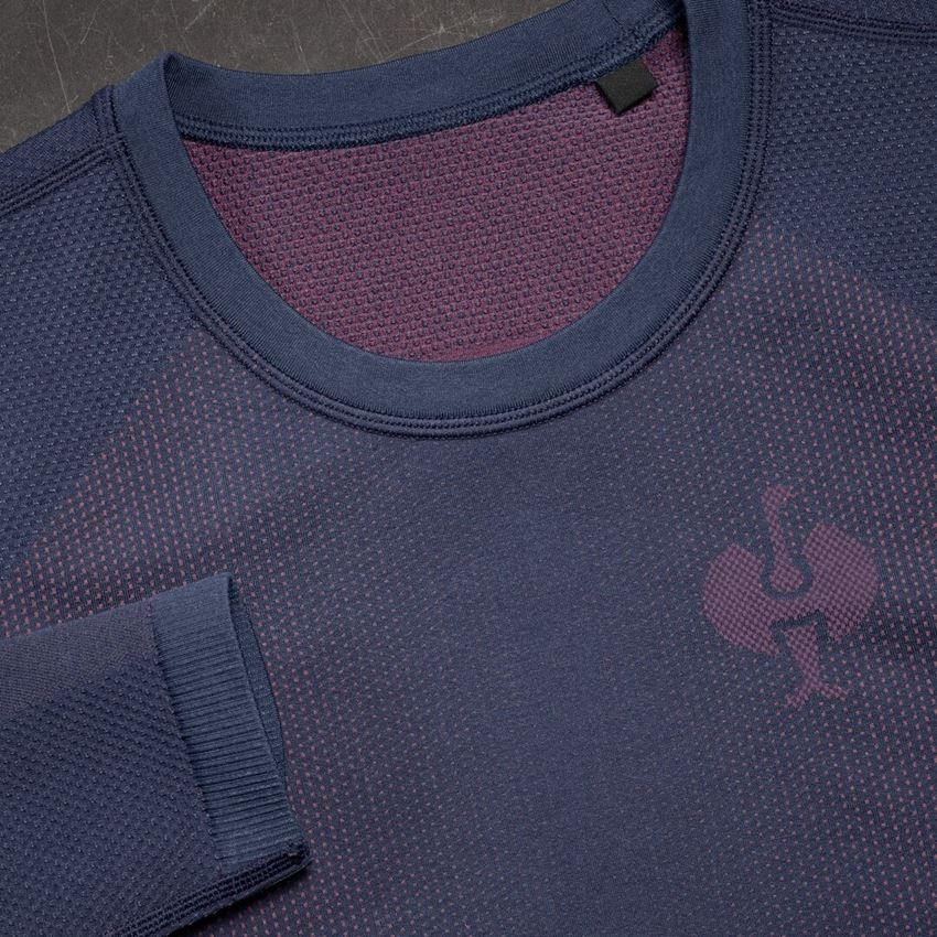 Funktionsunterwäsche: Funktions-Longsleeve e.s.trail seamless-warm,Damen + tiefblau/tarapink 2