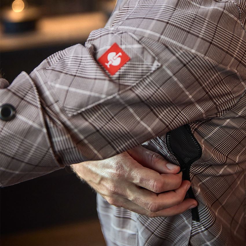 Work Jackets: Work jacket short sleeved e.s.fusion, men's + chestnut/white 2