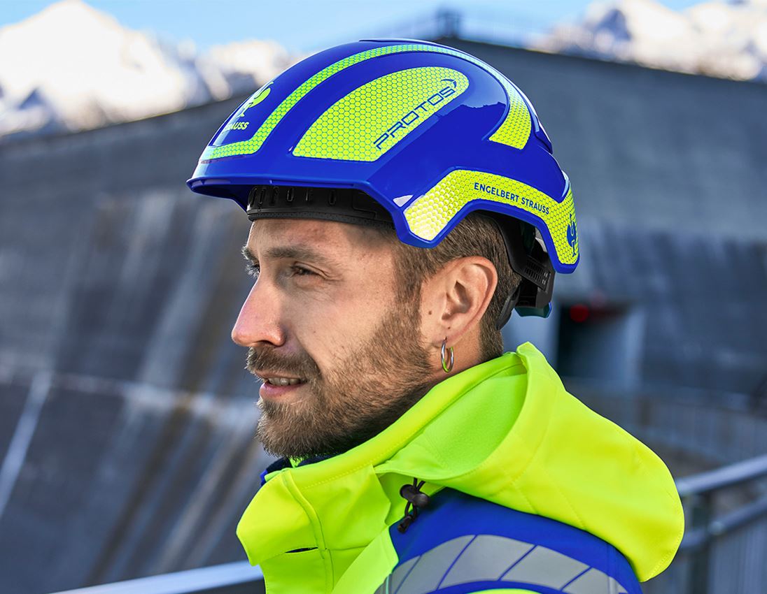 Hard Hats: e.s. Work helmet Protos® + royalblue/high-vis yellow 1