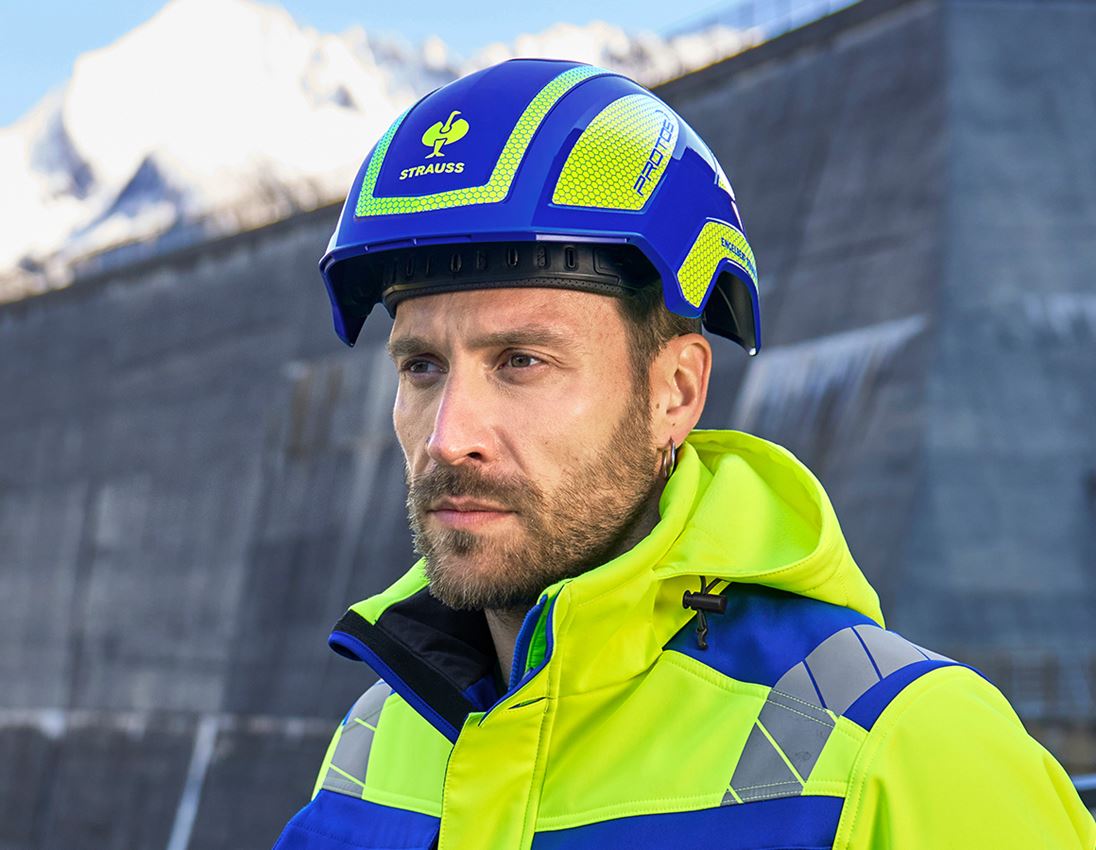Hard Hats: e.s. Work helmet Protos® + royalblue/high-vis yellow