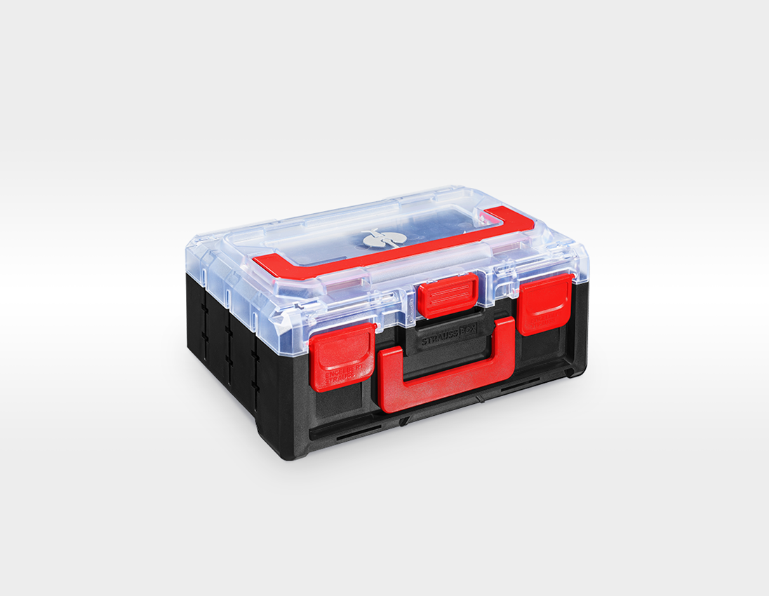 STRAUSSbox System: STRAUSSbox 125 small incl. separating bridges + transparent/black