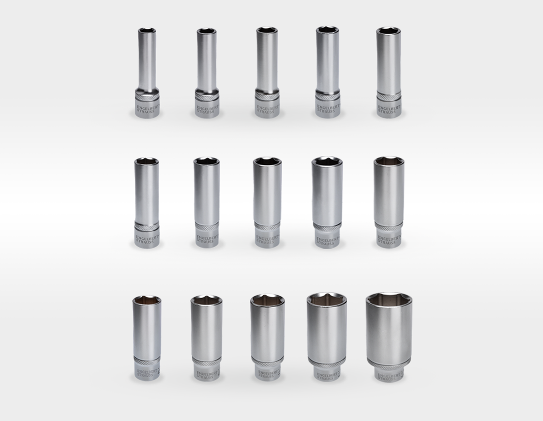 STRAUSSbox System: Socket wrench set 1/2" long in STRAUSSbox 118 midi