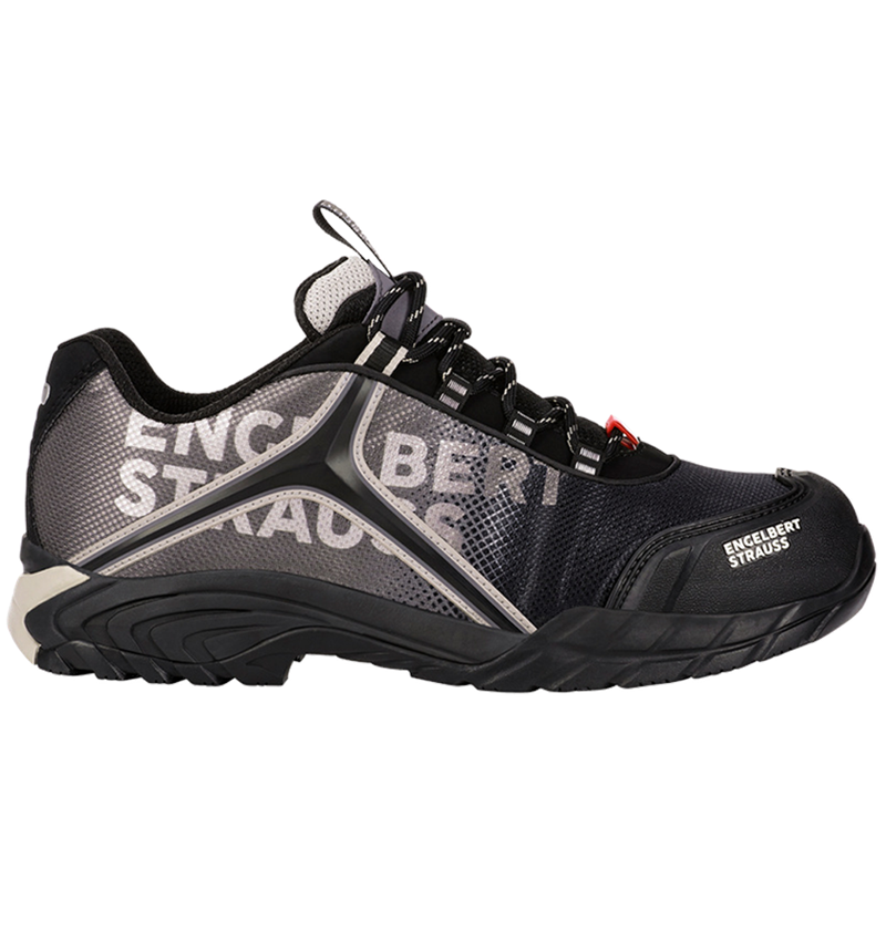 Safety Trainers: e.s. S1 Safety shoes Merak + black/grey/silver
