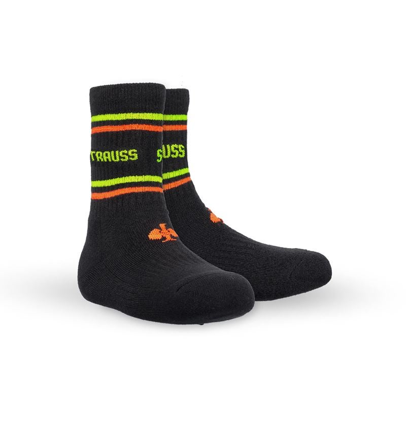 Socken | Strümpfe: e.s. Allround Socken Classic light/high,Kinder,3er + schwarz/warngelb/warnorange