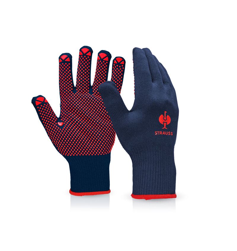 Beschichtet: PVC-Strickhandschuhe Rondo + blau