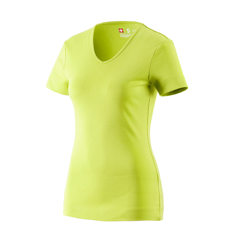 Topics: e.s. T-shirt cotton V-Neck, ladies' + maygreen