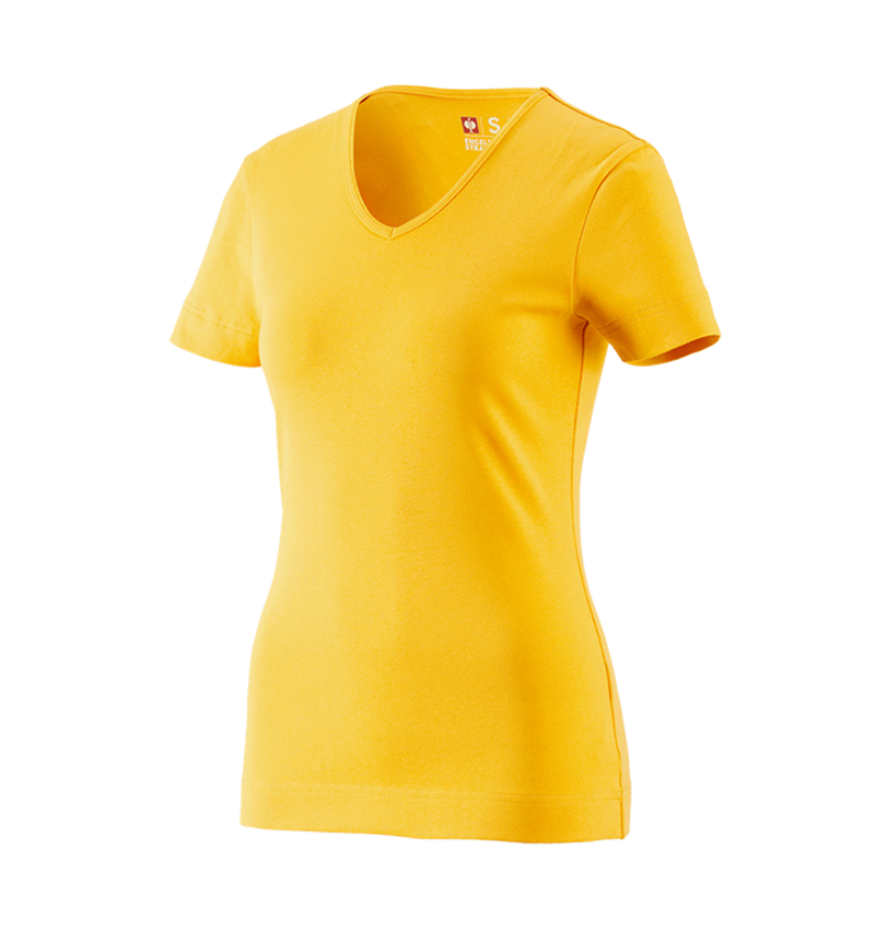 Topics: e.s. T-shirt cotton V-Neck, ladies' + yellow