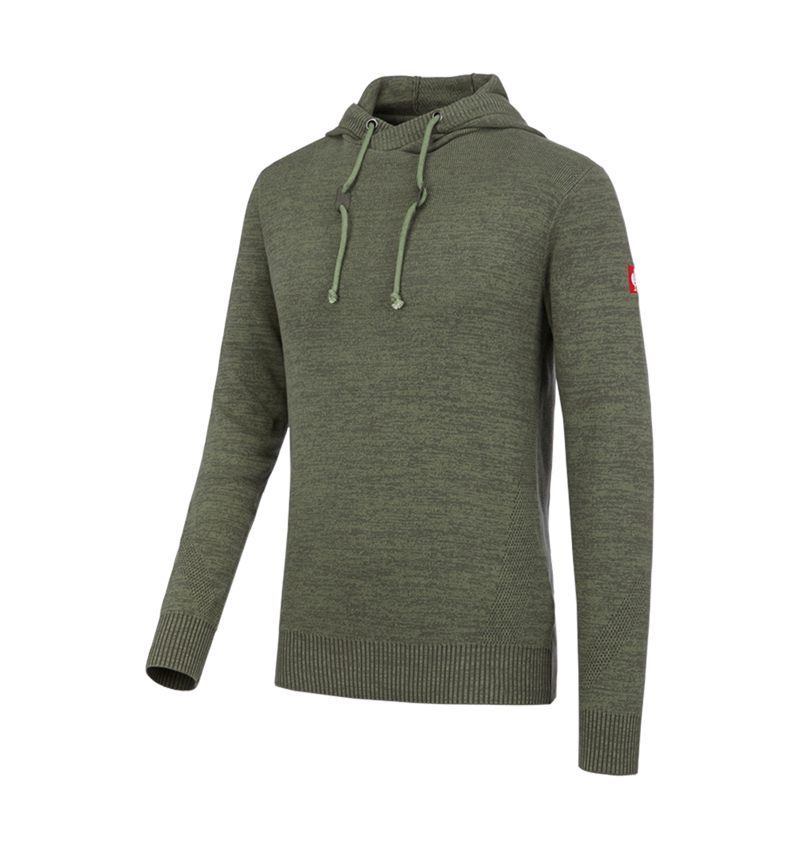Shirts, Pullover & more: e.s. Knitted hoody + thyme melange 2