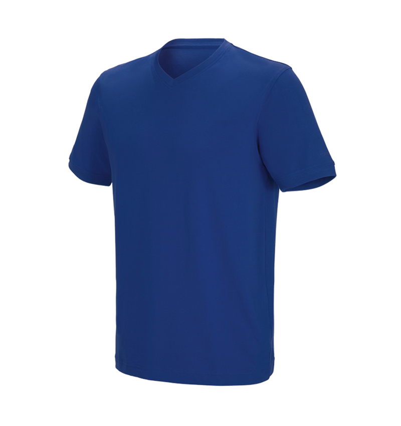 Topics: e.s. T-shirt cotton stretch V-Neck + royalblue 2