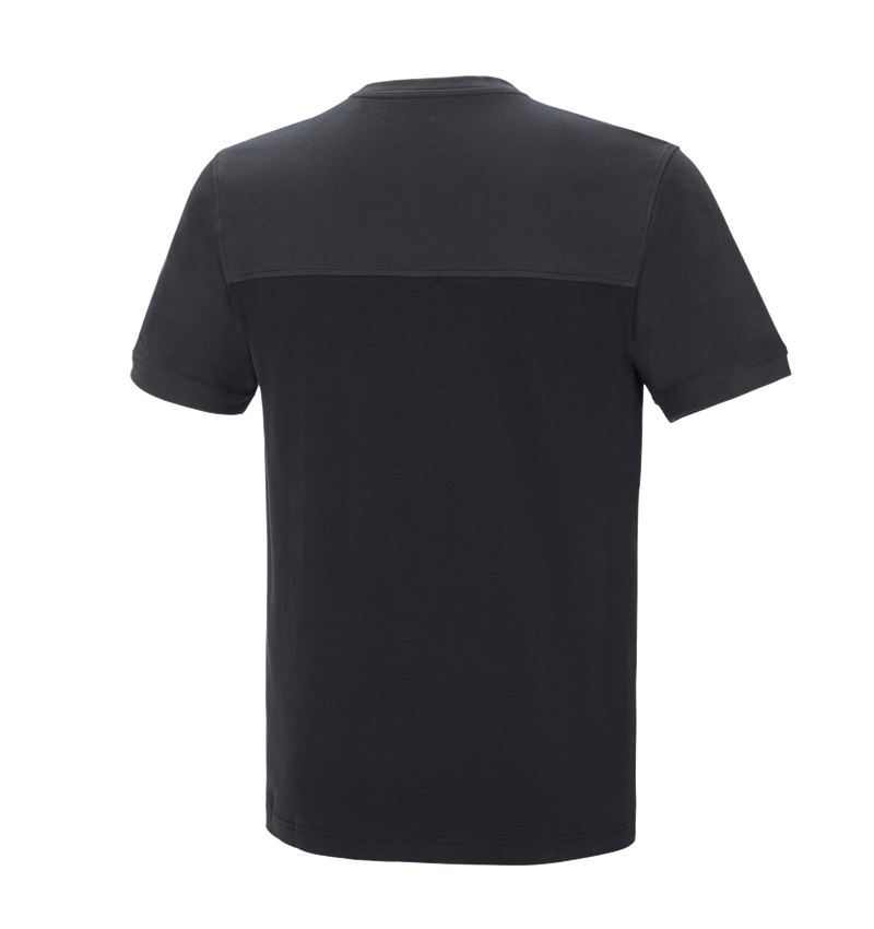 Themen: e.s. T-Shirt cotton stretch bicolor + schwarz/graphit 3
