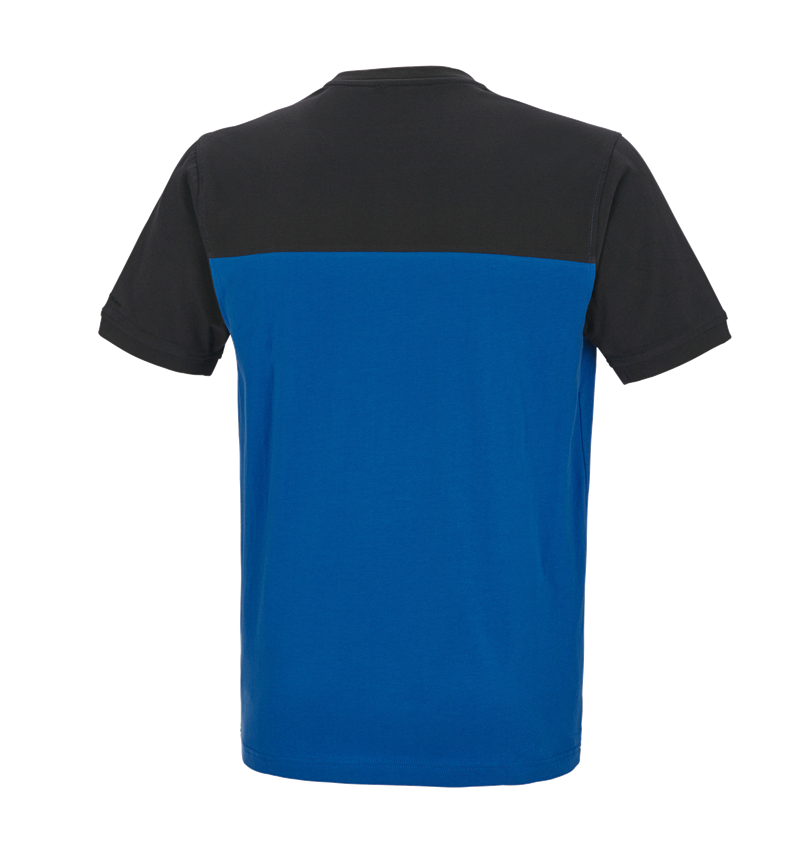 Themen: e.s. T-Shirt cotton stretch bicolor + enzianblau/graphit 2