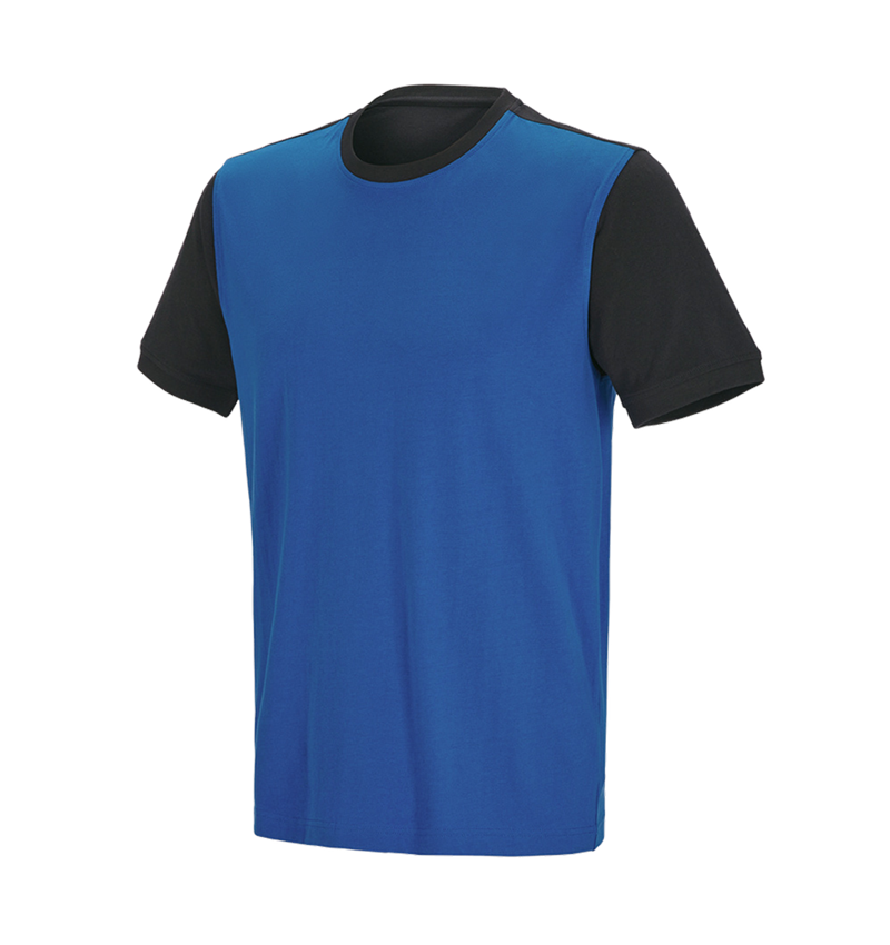 Themen: e.s. T-Shirt cotton stretch bicolor + enzianblau/graphit 1