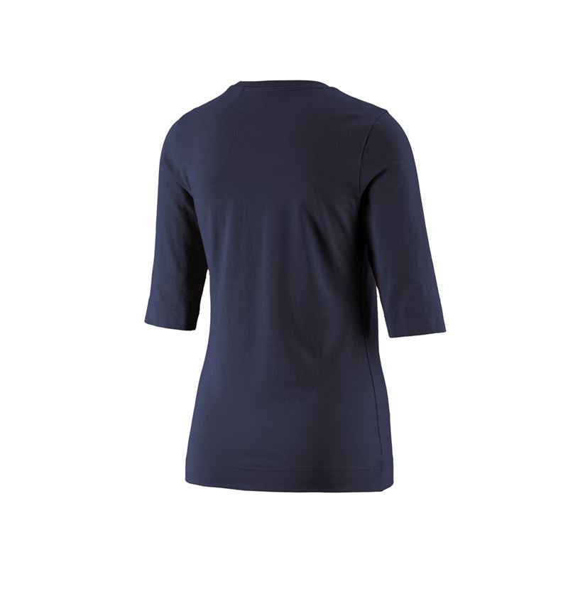 Topics: e.s. Shirt 3/4 sleeve cotton stretch, ladies' + navy 3