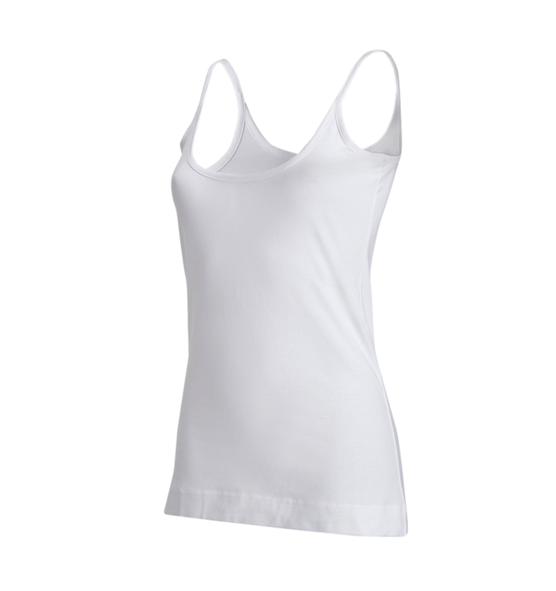 Shirts & Co.: e.s. Spaghetti-Top cotton stretch, Damen + weiß 1