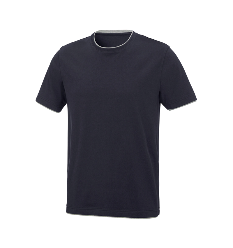 Themen: e.s. T-Shirt cotton stretch Layer + dunkelblau/graumeliert 2