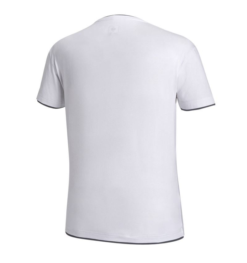 Shirts, Pullover & more: e.s. T-shirt cotton stretch Layer + white/grey 2