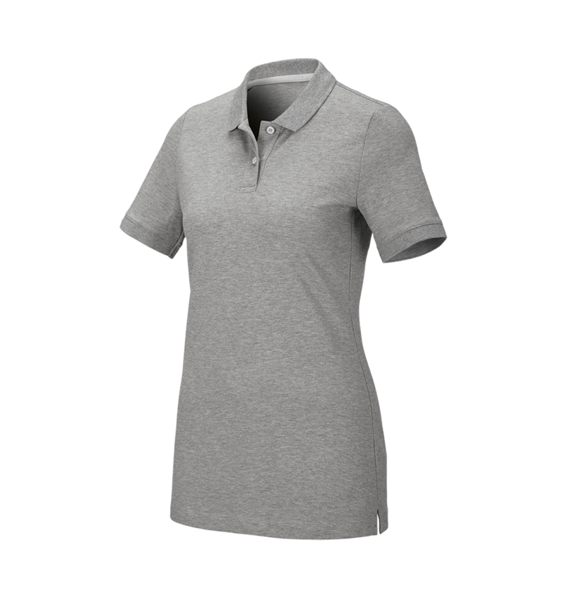 Topics: e.s. Piqué-Polo cotton stretch, ladies' + grey melange 2