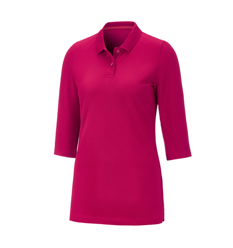 Shirts & Co.: e.s. Piqué-Polo 3/4 Arm cotton stretch, Damen + beere 3