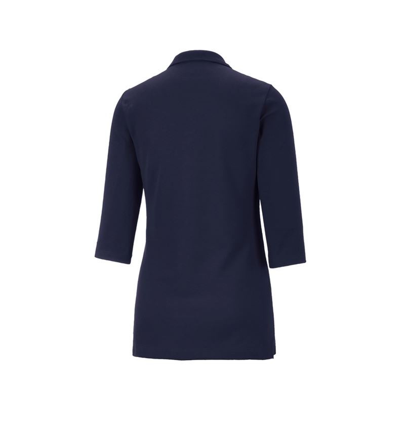 Themen: e.s. Piqué-Polo 3/4 Arm cotton stretch, Damen + dunkelblau 4