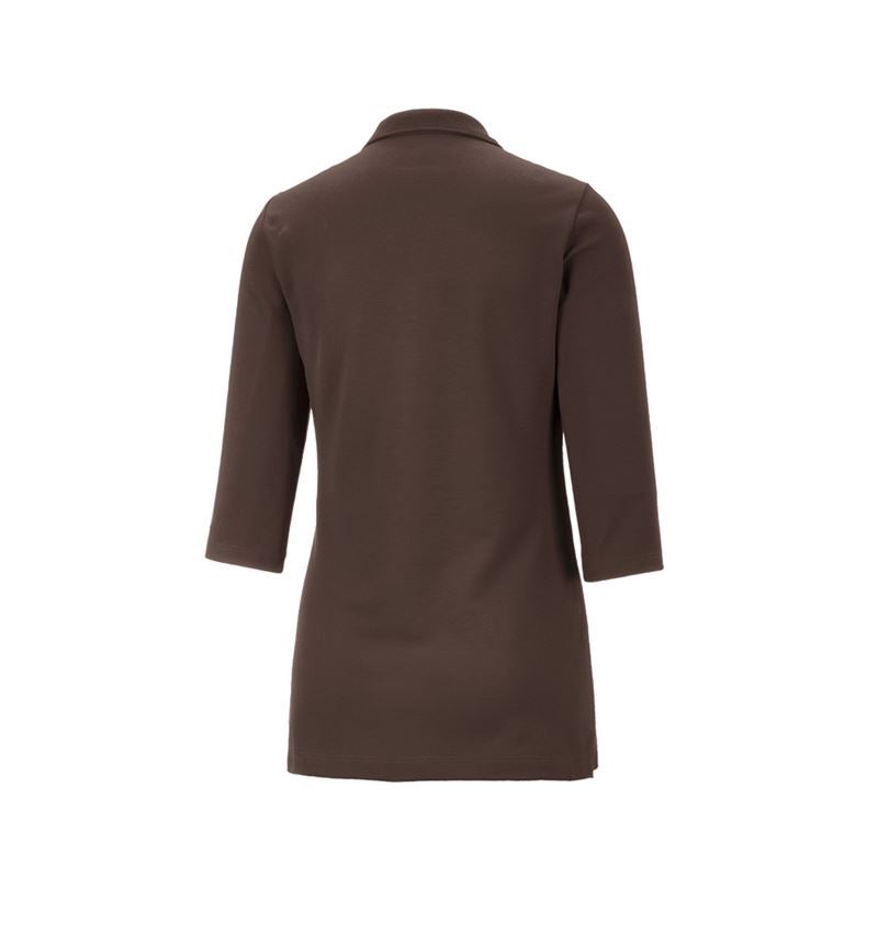 Shirts & Co.: e.s. Piqué-Polo 3/4 Arm cotton stretch, Damen + kastanie 4