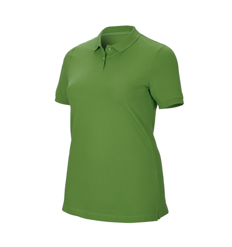 Topics: e.s. Pique-Polo cotton stretch, ladies', plus fit + seagreen 2