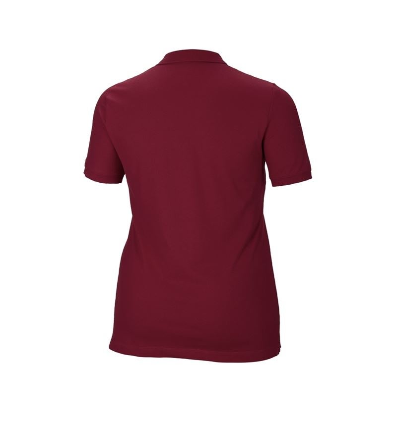 Topics: e.s. Pique-Polo cotton stretch, ladies', plus fit + bordeaux 3