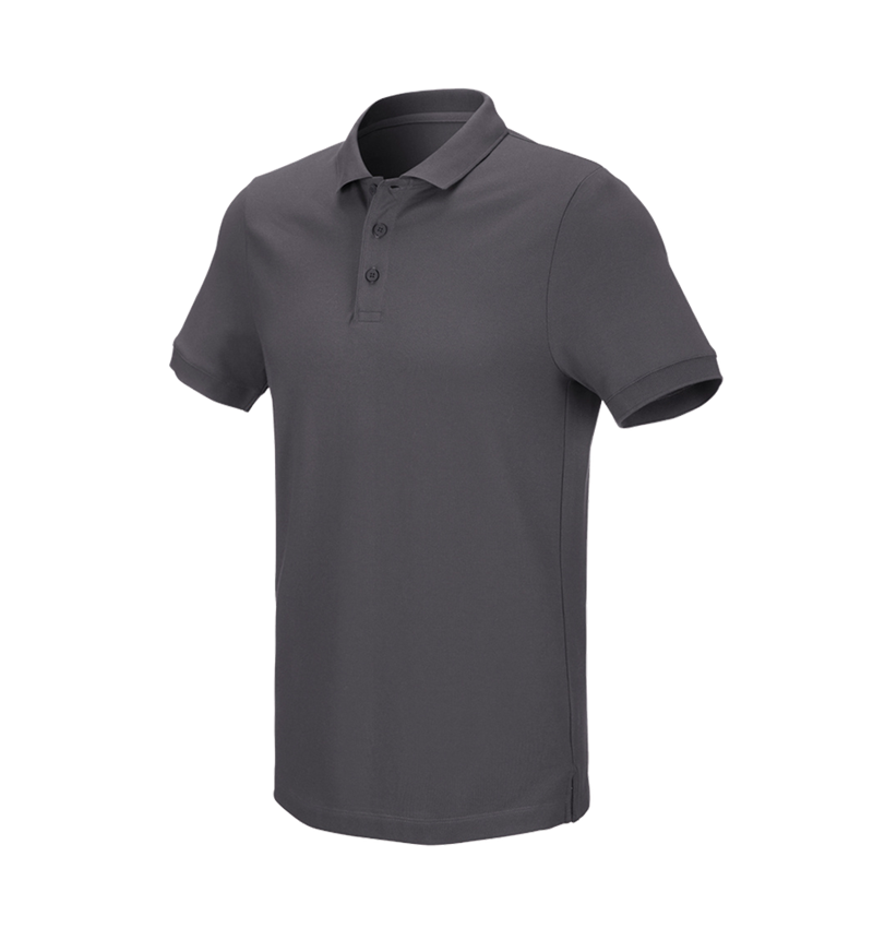 Topics: e.s. Pique-Polo cotton stretch + anthracite 2