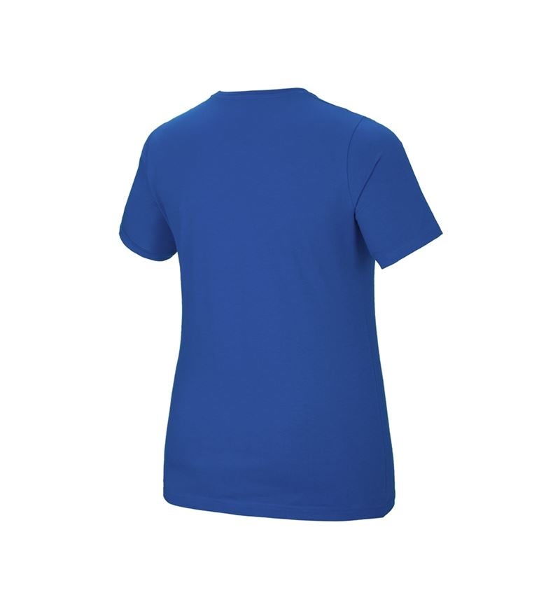 Topics: e.s. T-shirt cotton stretch, ladies', plus fit + gentianblue 3
