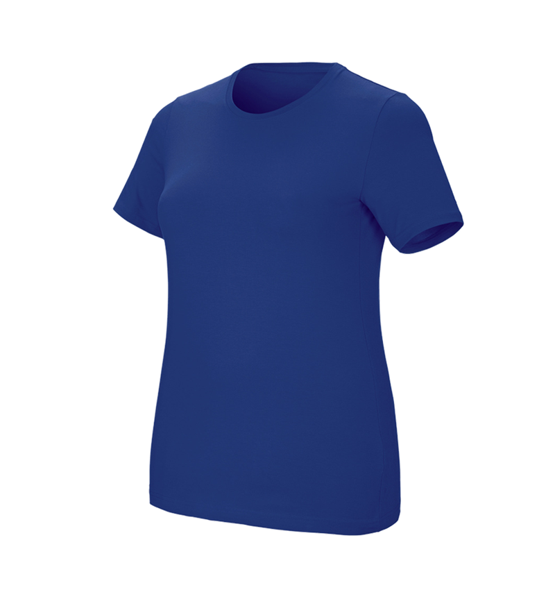 Topics: e.s. T-shirt cotton stretch, ladies', plus fit + royalblue 2
