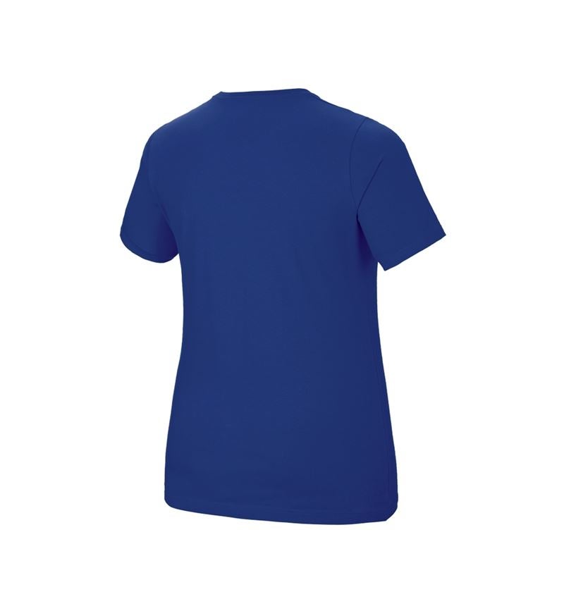 Topics: e.s. T-shirt cotton stretch, ladies', plus fit + royalblue 3
