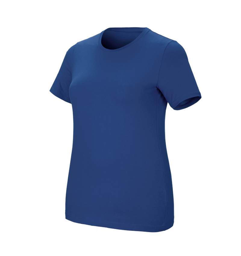 Topics: e.s. T-shirt cotton stretch, ladies', plus fit + alkaliblue 2