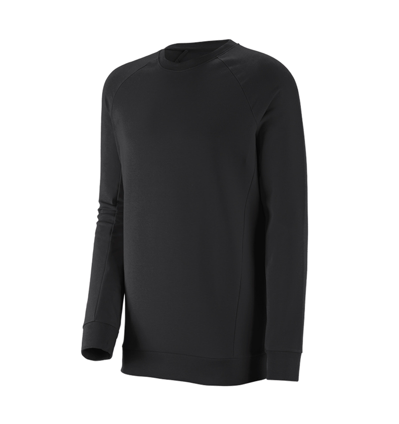 Shirts & Co.: e.s. Sweatshirt cotton stretch, long fit + schwarz 2