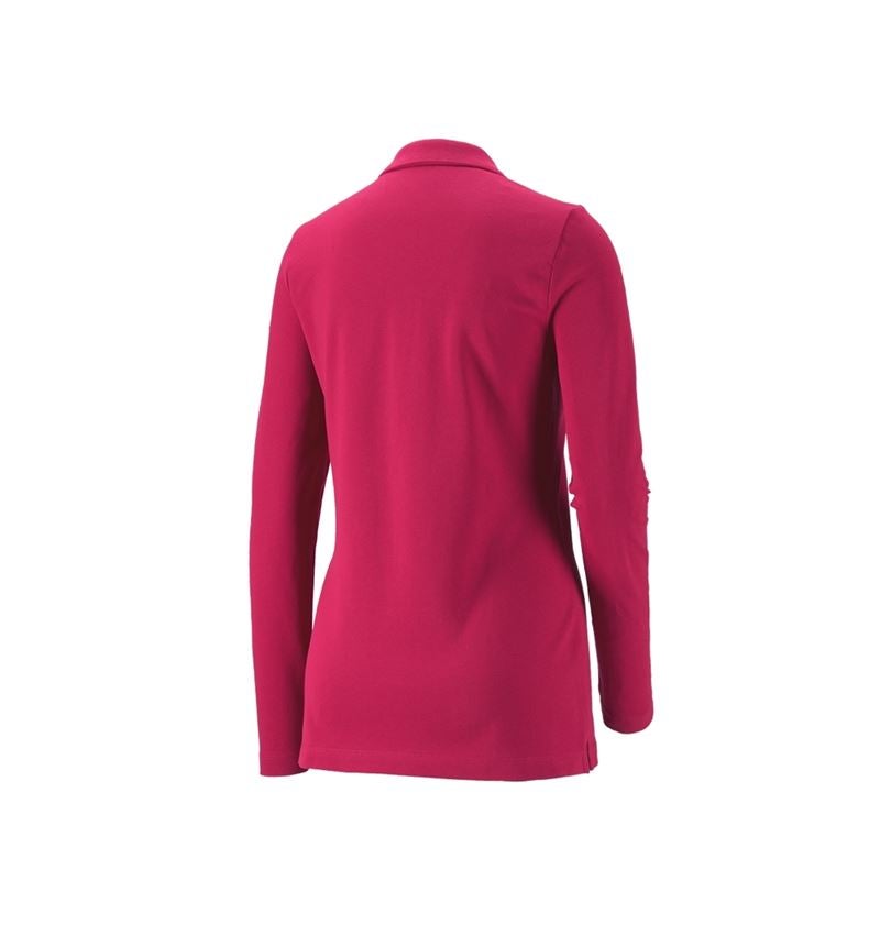 Shirts, Pullover & more: e.s. Pique-Polo longsleeve cotton stretch,ladies' + berry 3