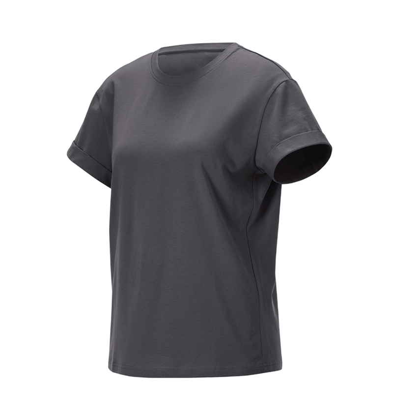 Shirts, Pullover & more: e.s. T-shirt cotton stretch rolled sleeve, ladies + anthracite 3