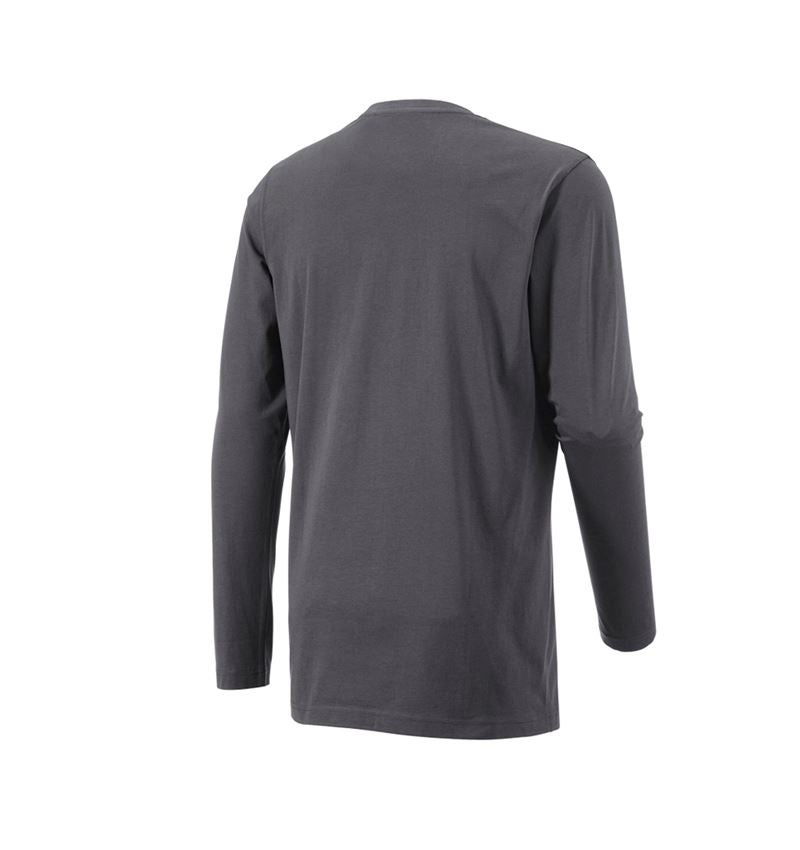 Themen: e.s. Longsleeve cotton, long fit + anthrazit 3