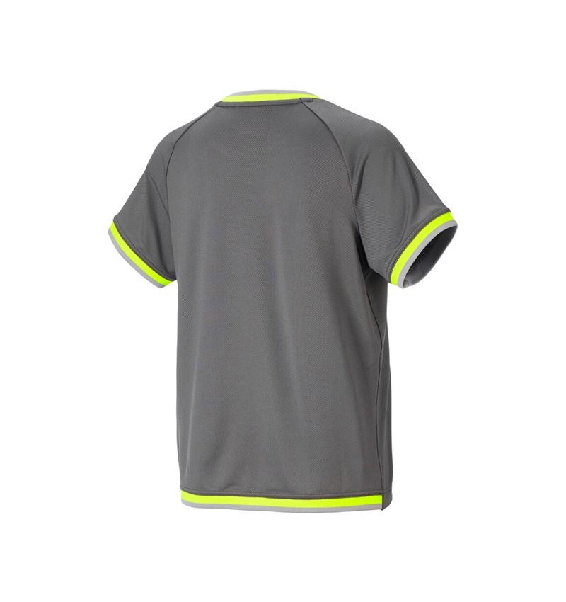 Shirts & Co.: Funktions T-Shirt e.s.ambition, Damen + anthrazit/warngelb 4