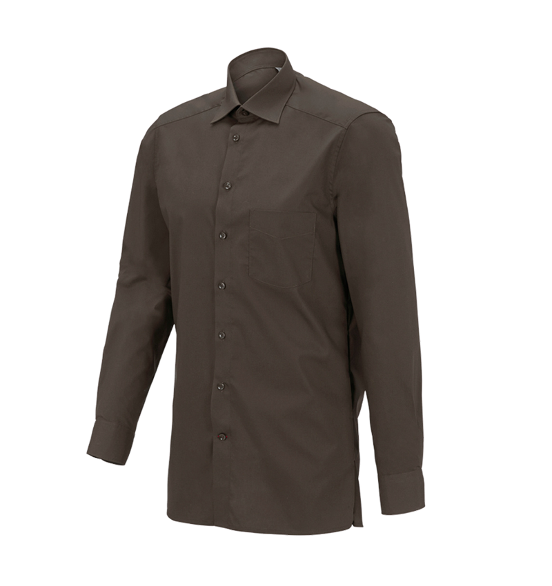 Shirts & Co.: e.s. Servicehemd langarm + kastanie 2