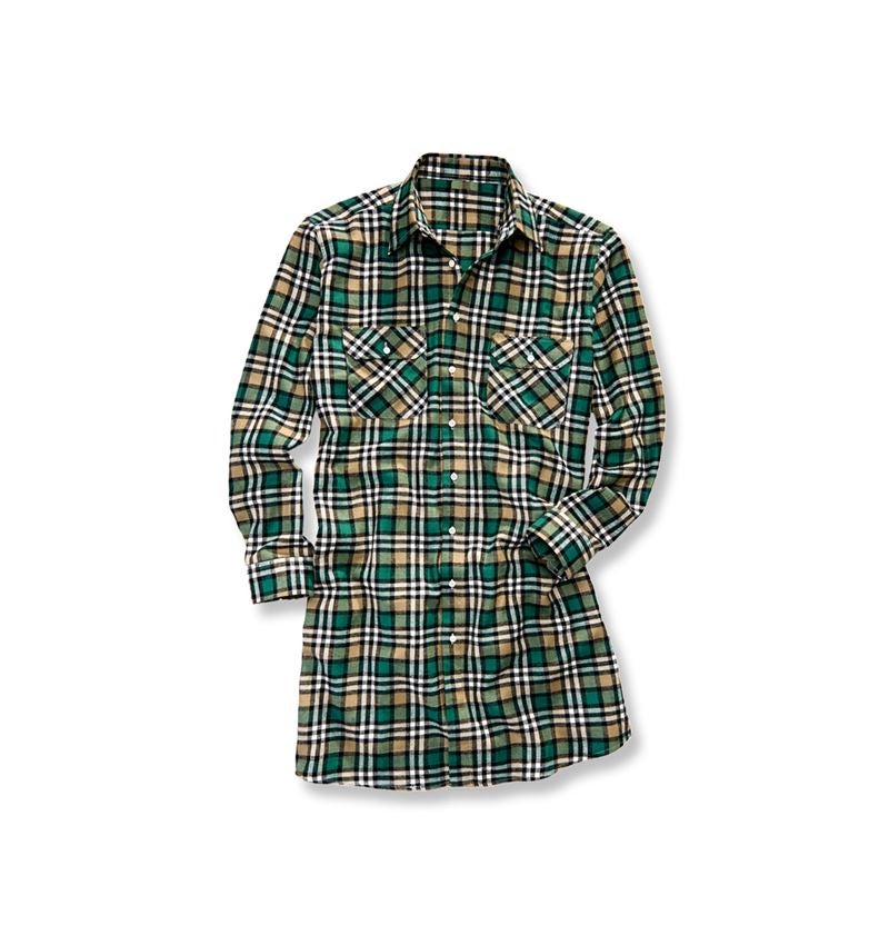 Shirts & Co.: Baumwoll-Hemd Bergen, extra lang + grün/schwarz/gips