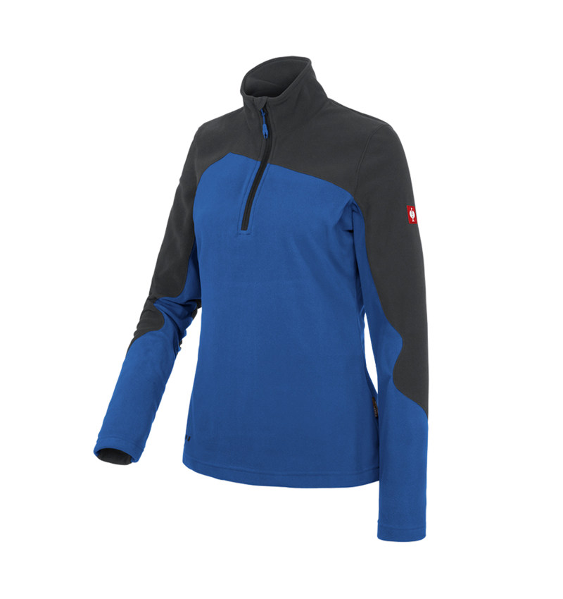 Shirts & Co.: Fleece Troyer e.s.motion 2020, Damen + enzianblau/graphit 2